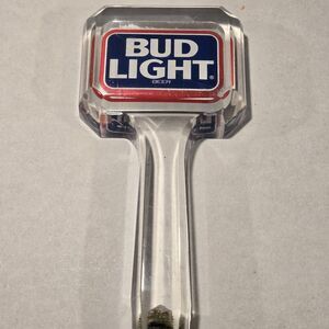 VTG Bud Light Crystal Acrylic Lucite Beer Tap Handle Bar Tavern Draft Tapper VG